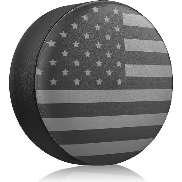 Spare Tire Cover For RV Trailer, Waterproof Leather Wheel Cover With American USA Flag, Camper Spare Tire Cover Fit For Jeep Wrangler Rv SUV Truck 14  for tire diameter 25.
