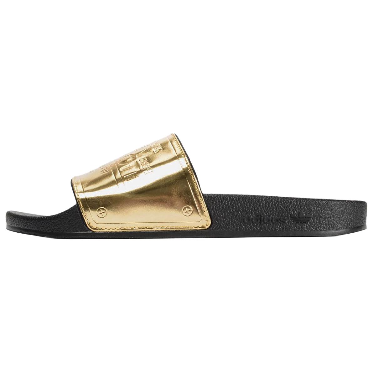 Adidas Jeremy Scott ×  Originals JS Adilette Plaque Comfortable Soft Slide Sandals Unisex Footwear Gold B26031 46