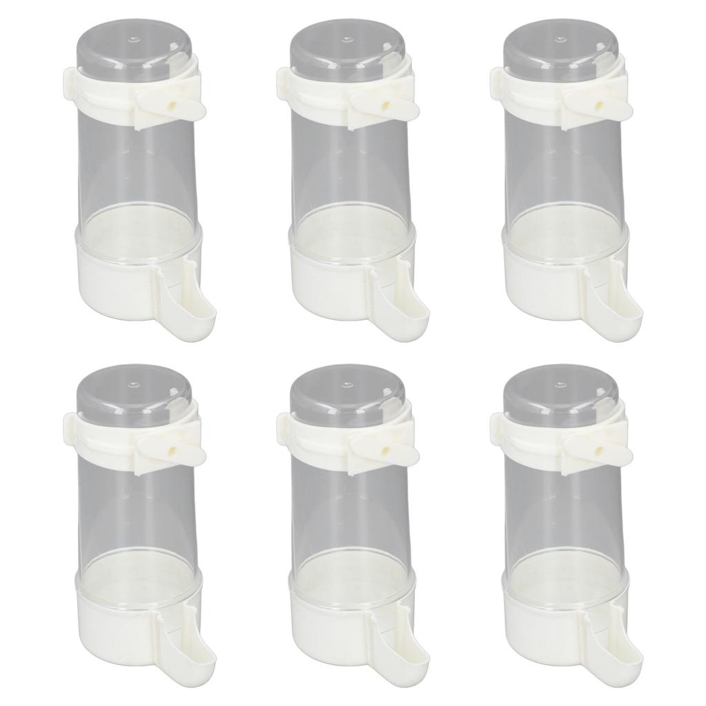 6pcs Birds Cage Water Feeder Professional Automatic Spill Proof Bird Water Hanging Feeder for Pets