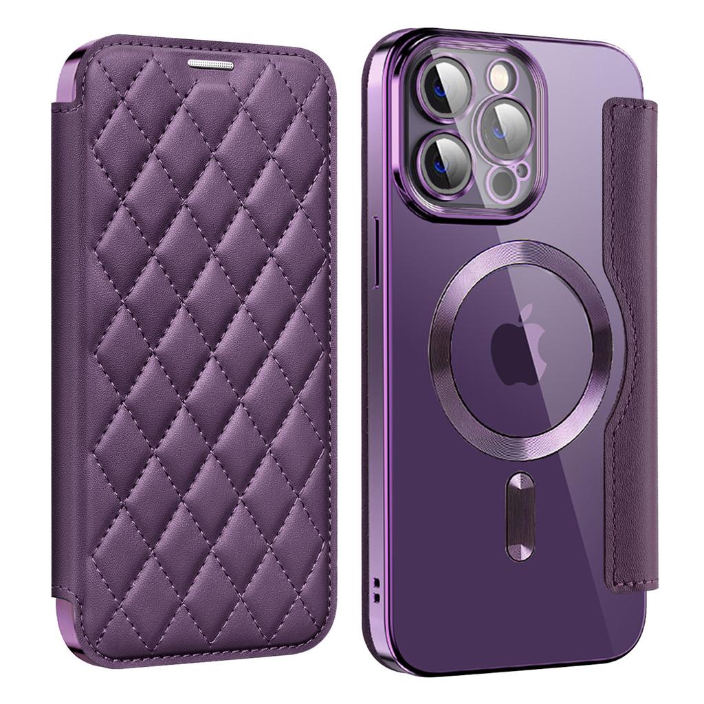Applicable to 15PROMAX rhombus plug-in card protective case 16 Yadun Xiaoxiangfeng magnetic flip mobile phone leather case