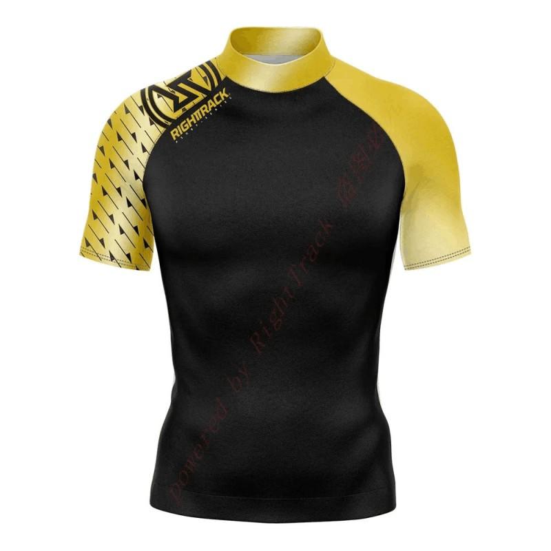 Rash Guard a Rapida Asciugatura da Uomo Maglietta da Surf Protezione UV Top da Nuoto Sport Acquatici da Spiaggia
