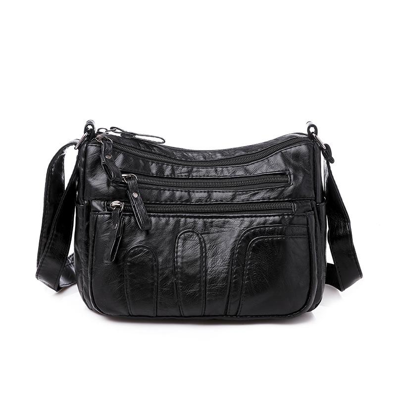 2023 Korean Style Soft PU Leather Multi-Layer Shoulder Bag - Large Capacity, Fashionable, Versatile Women's Messenger Bag