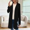 European & American Autumn/Winter Women's Long Sleeve Loose Pocket Cardigan Coat, Solid Color