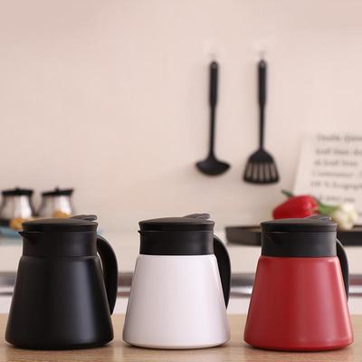 Stainless Steel Double-Layer Insulated Coffee Pot - European-Style Mini Office Kettle & Thermos