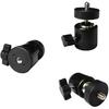 3 Pack Mini Ball Head 1/4'' Screw Swivel Tripod Head Mount 360 Degree Rotating Base Adapter Ballhead for Camera Tripod Dash Cam Phone Clip