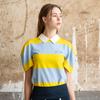 AVAVE Women'S Puff Collar T-Shirt Blue Yellow