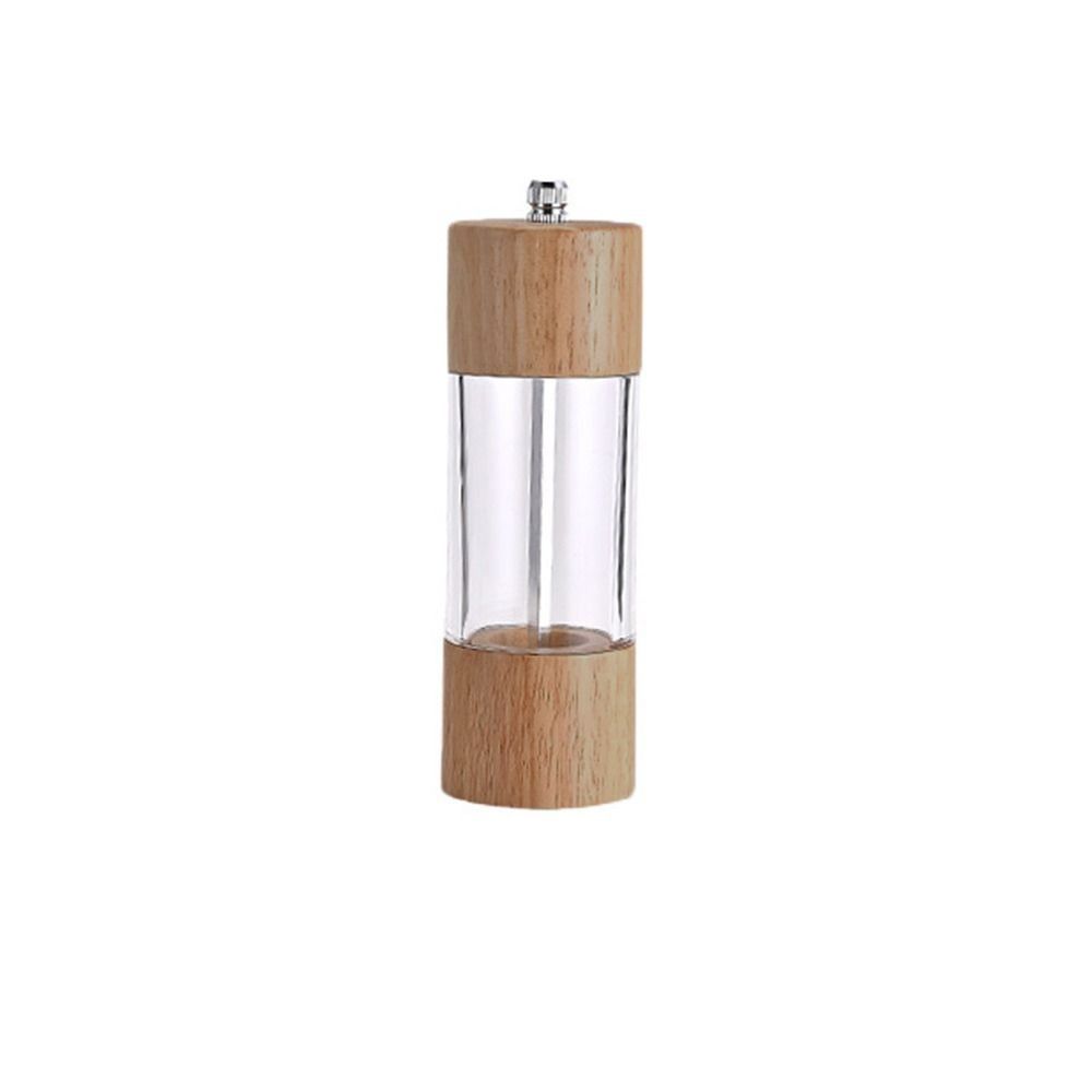 Wooden Manual Adjustable Natural Kitchen Tool Spice Grinder Salt and Pepper Mill Sea Salt Jar