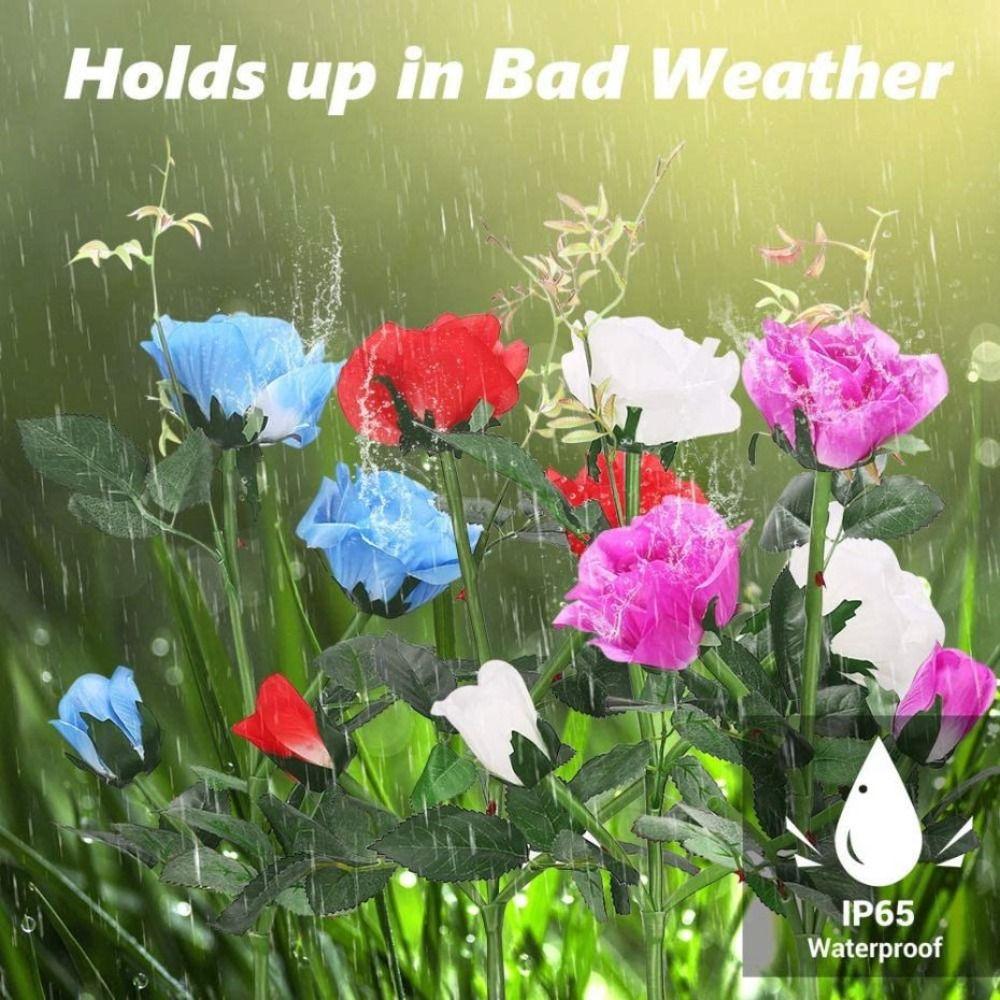 3 Heads Solar Artificial Flower Light Realistic Waterproof Landscape Lamp  Lawn Lighting