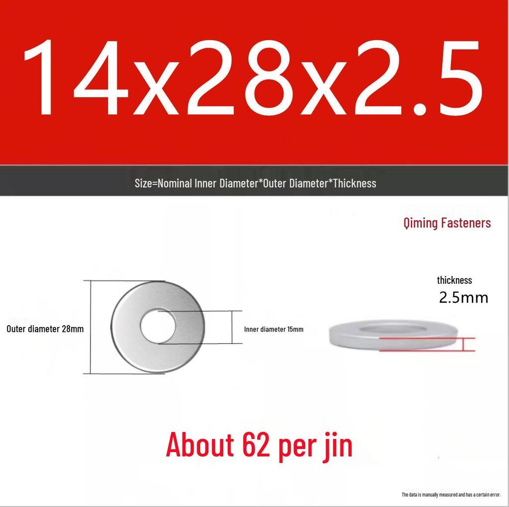 4.8 Grade Galvanized Iron Flat Washer M3-M40 Oversized Metal Screw Gasket Washer