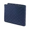 [Inden-ya] Inden Bifold Wallet with Bill Compartment and Coin Purse, Deerskin, Navy Blue with Black Lacquer, Shippo Pattern, 2006-04-179