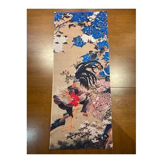 Tenugui Towel - "Ajisai Soukei Zu" by Ito Jakuchu, 100% Cotton, Tokka Fabric, Japan