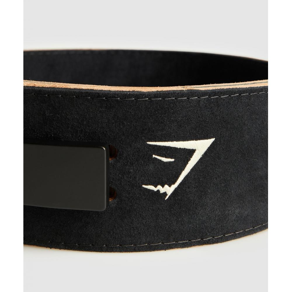Gymshark Lever Lifting Belt Black Ecru White I3a5m Bcch