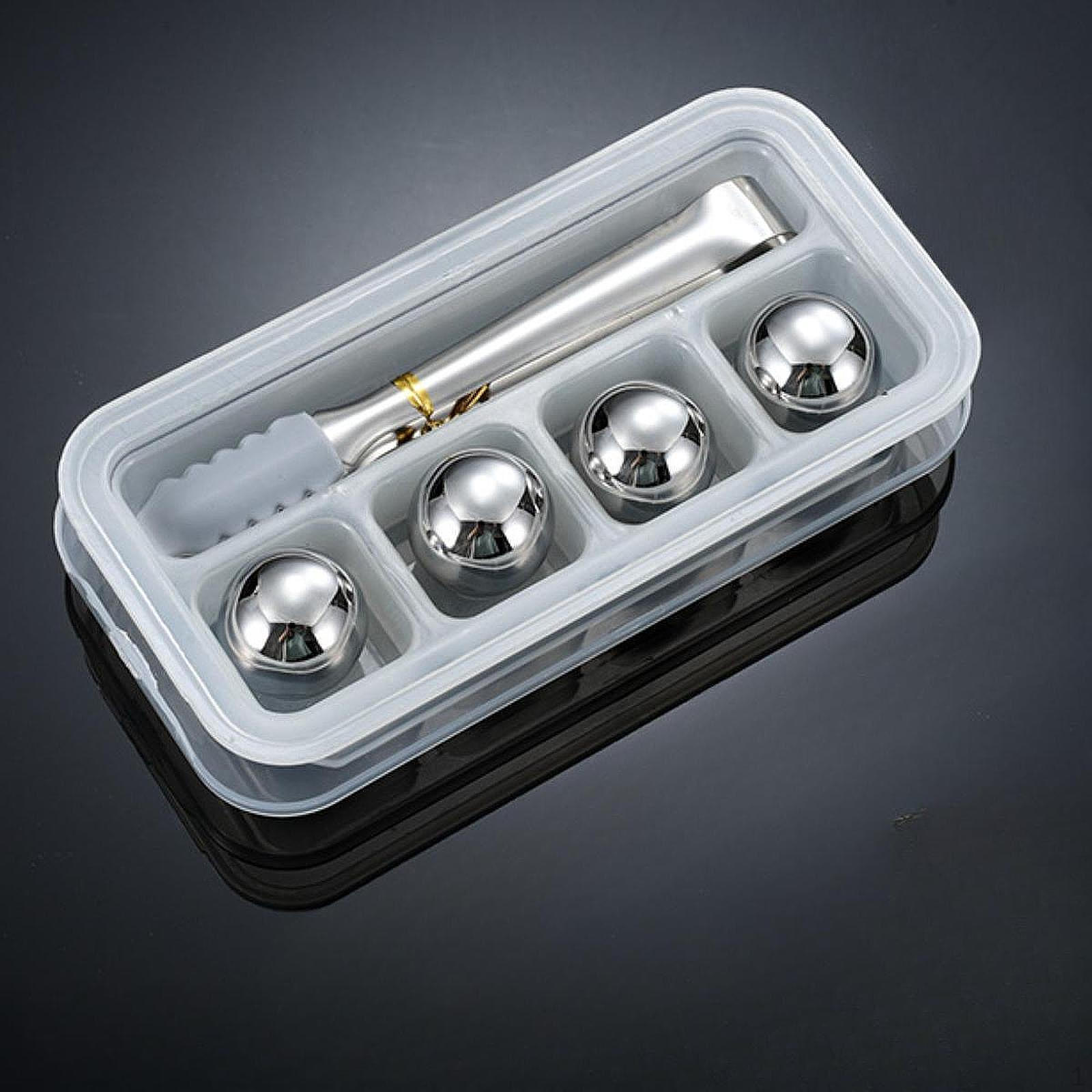 

Нержавеющая сталь Металлические кубики льда Сферы Напитки Охлаждающие камни Подарки парню Многоразовые шары 4pcs Ice Balls