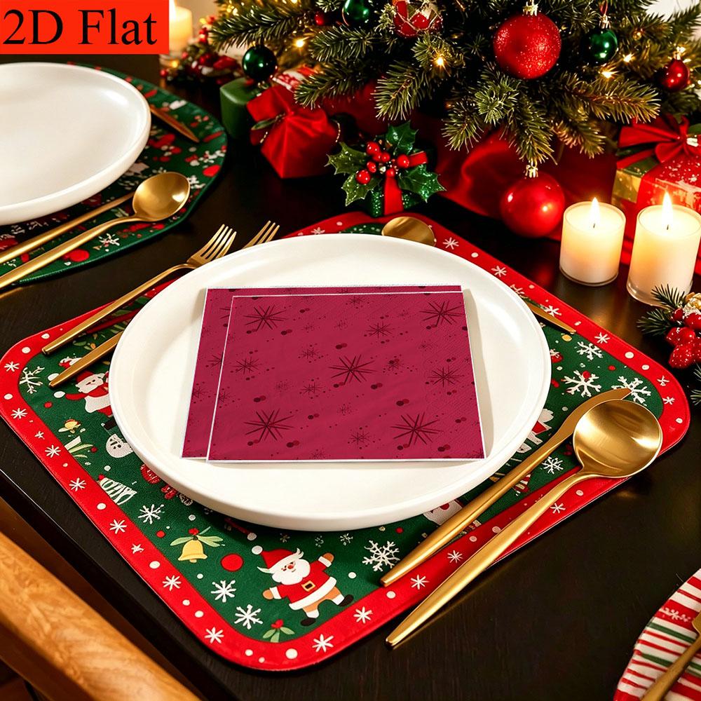 20pcs Disposable Napkins with Snowflake Pattern Print for Wedding,Parties,and Daily Use for Thanksgiving Fall Christmas Table Decoration