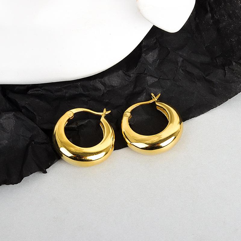 Minimalist Geometric Circle Earrings For Women Niche Design Simple Hoops Versatile Student Jewelry Elegant Daily Wear