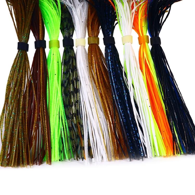 Fishing Jig Baits Skirts DIY Squid Jig Baits Accessories Colorful Silicone Jig Skirts Fishing Lures Skirt Replacements