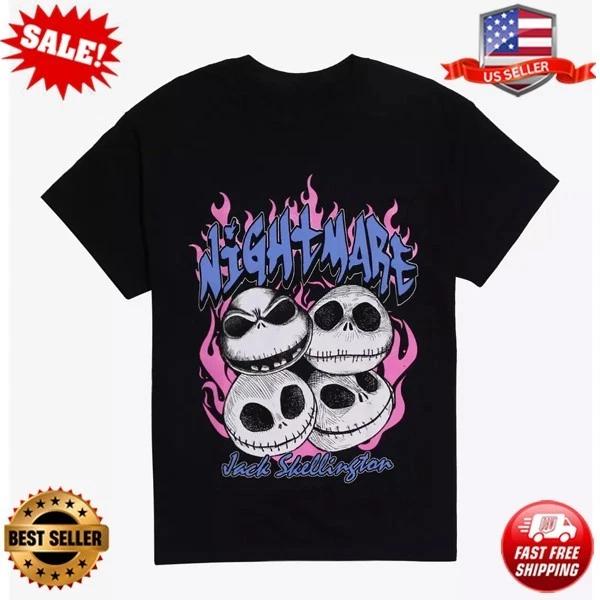 

NEW The Nightmare Before Christmas Jack Heads Flame T-Shirt S-5XL L