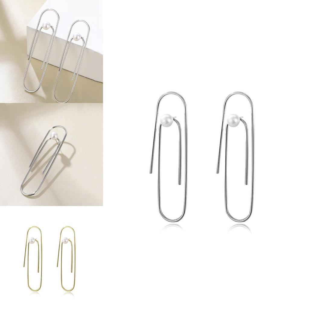 Stylish Alloy U-shaped Pearl Earrings For Women Elegant Simple Jewelry