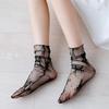 Women's Harajuku Socks Ladies Breathable Transparent Floral Lace Sock Sweet Mesh Fishnet Sock Soft Breathable Socks