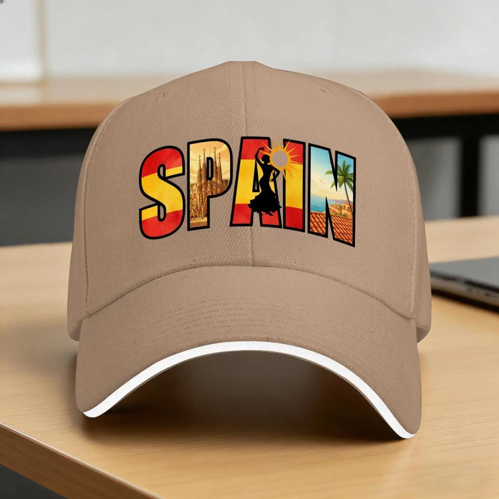New Espana Spain Map Flag Baseball Cap  Trendy Trucker Hat Summer Unisex Unisex Kpop Rock Snapback Cap