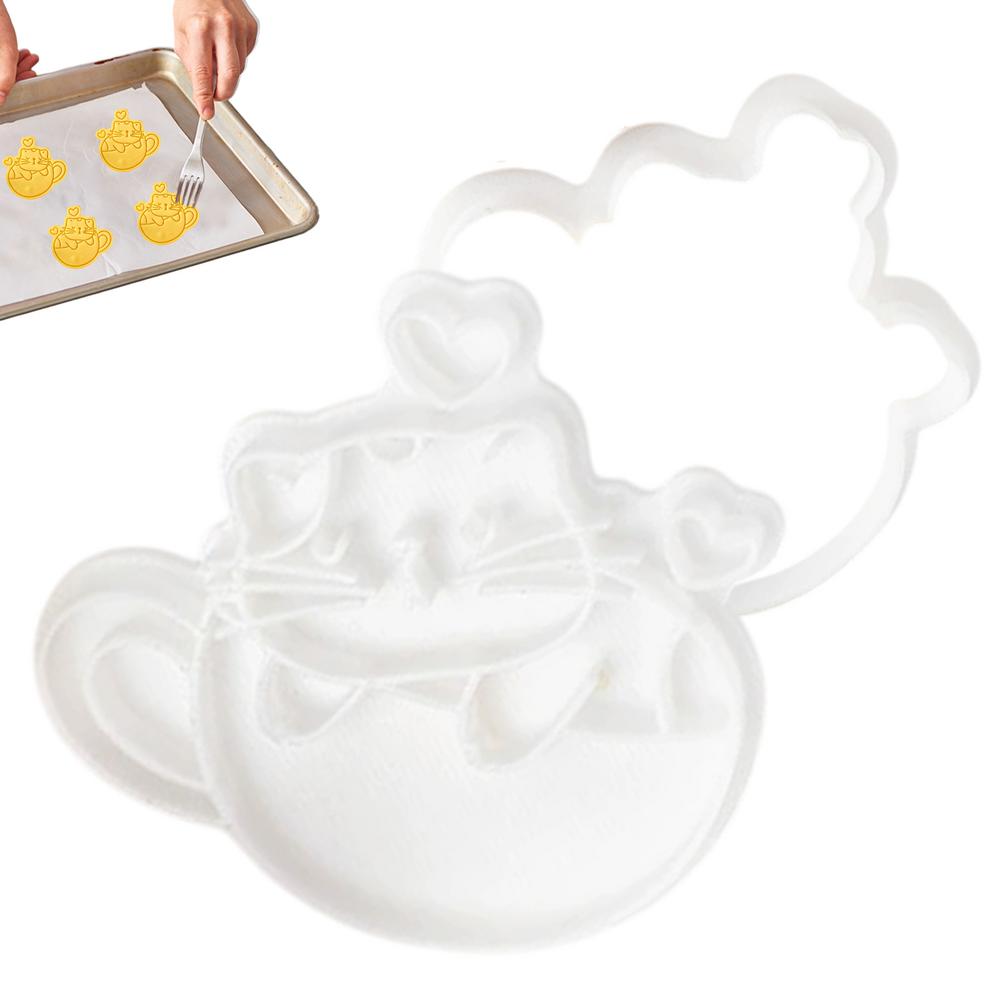 Cat Baking Mold Biscuits Cutter Stamp Cook Tool Easy Demolding Cute Mould For Baking Wedding Party Valentine Festival