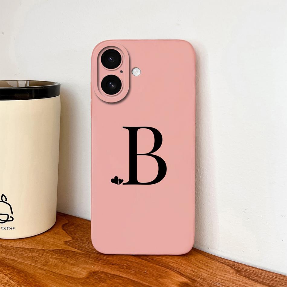 Simple Case For iPhone 17 Pro Max / iPhone Air Heart Letters Phone Cover For iPhone17 Camera Protection Anti Drop Soft Funda
