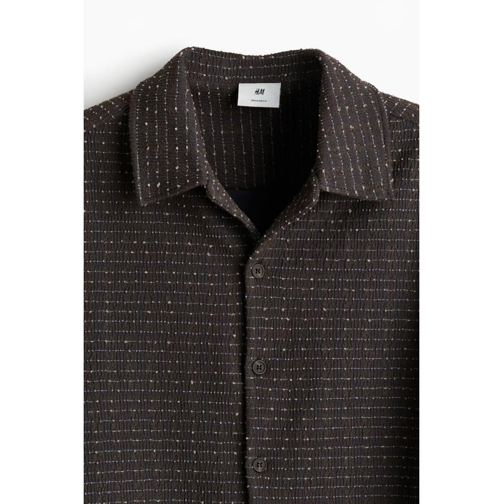 H M Jersey sHirt Regular Fit Dark Grey