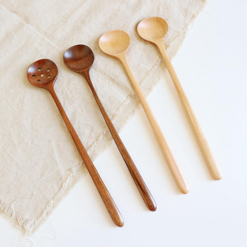 Durable Solid Wood Sauce Scoop for Kitchen Cooking Utensil Colander Tableware Soup Spoon Stir Spoon