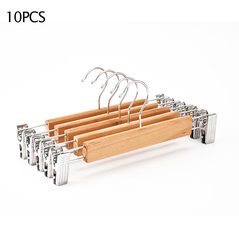 

10 шт. Вешалки для одежды из массива дерева с противоскользящим покрытием, многофункциональные, длина 32 см, прочный крючок, вешалка для брюк, стойка для брюк из массива дерева