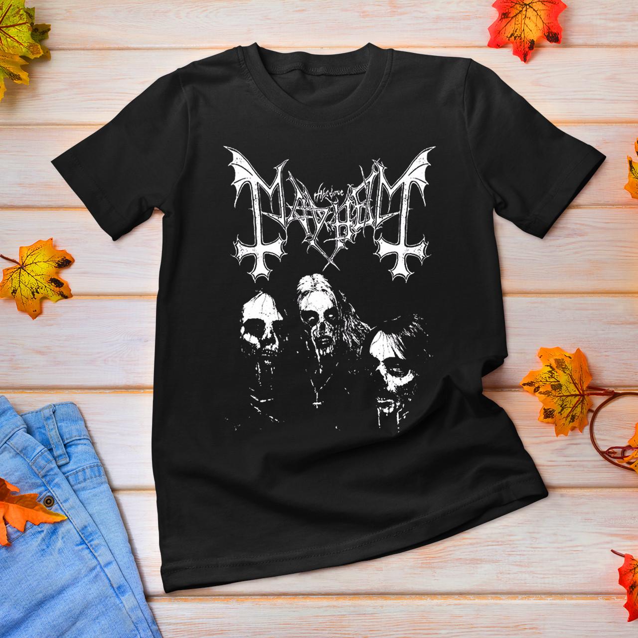 New Mayhem Band Short Sleeve Cotton Black T Shirt UR674 XL