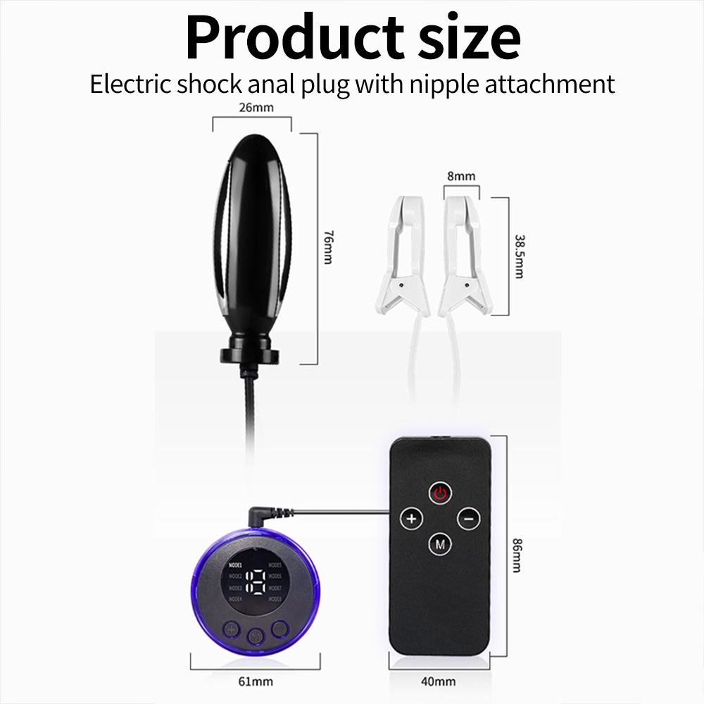 Bdsm Double Penetration Anal Plug Vibration Electric Shock Sex Toys Machine Fetish Nipple Clamp Tool Sexy Shoping Adult Porn 18+