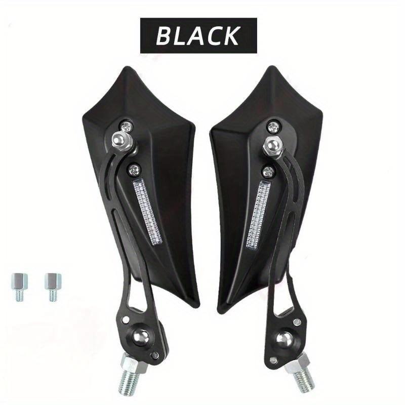 Universal Motorcycle Rear View Mirror 2 Pack Adjustable Alloy Rod End Side Mirror 8 10mm Threaded for Bicycle Scooter Cruiser