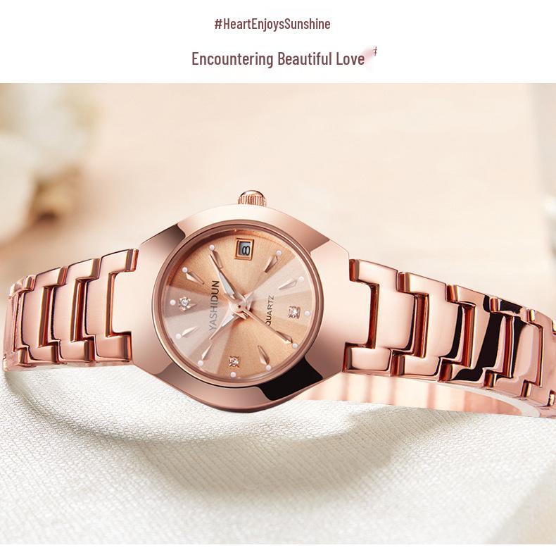 Unisex Luminous Quartz Watch: Fashionable Steel Band, Waterproof, Suitable for Students & Couples