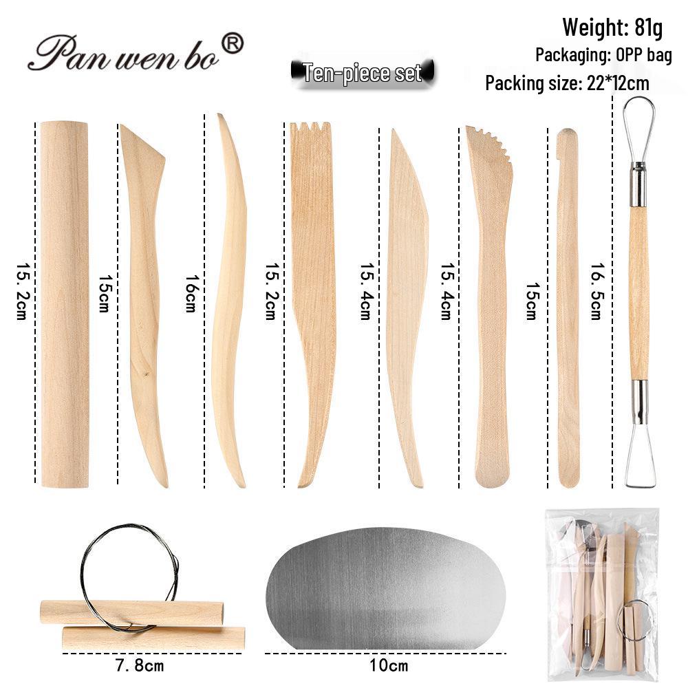 Cross-Border Pottery Clay Tools: Soft Clay, Texture Brush, DIY Auxiliary Supplies, Detail Needle, Seven Needle, Shaping Tools