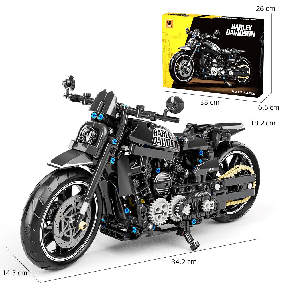 NEW 1:8 820PCS Classic Motorbike High-tech Model Building Blocks Set For Adults Bricks Toys Gifts Vehicles Collection Room Decor