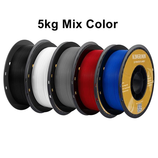 KINGROON PETG 3D Printer Filament 1.75mm 5KG 10KG Mix Color 3D Printing Material 1kg/roll PETG Plastic For FDM 3D Printer