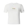 Fila Logo Summer Sports Ice Silk Sun Protection Quick Dry Outdoor Slim Fit Round Neck Short Sleeve T-Shirt Women T-Shirts Bright-White A11W423124FWT
