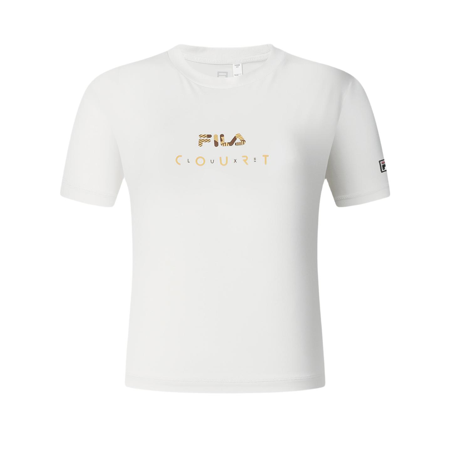 

Fila Логотип Летние виды спорта Ледяной шелк Защита от солнца Быстросохнущая Уличная Облегающая футболка с круглым вырезом и коротким рукавом Женские футболки Ярко-белый A11W423124FWT M