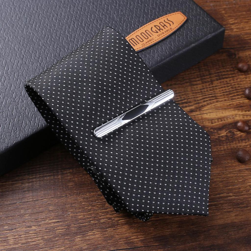 Luxusní dárková sada: Pásek, Peněženka, Kravata, Křemíkové hodinky s velkým ciferníkem (Náhodné manžetové knoflíčky a kravata)