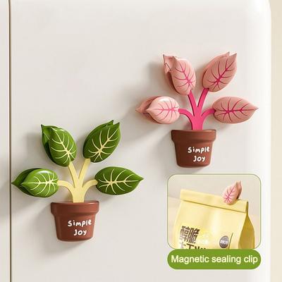 New Plant Sealing Clips Moisture-proof Multifunctional Magnetic Sealing Clip Portable Refrigerator Magnets