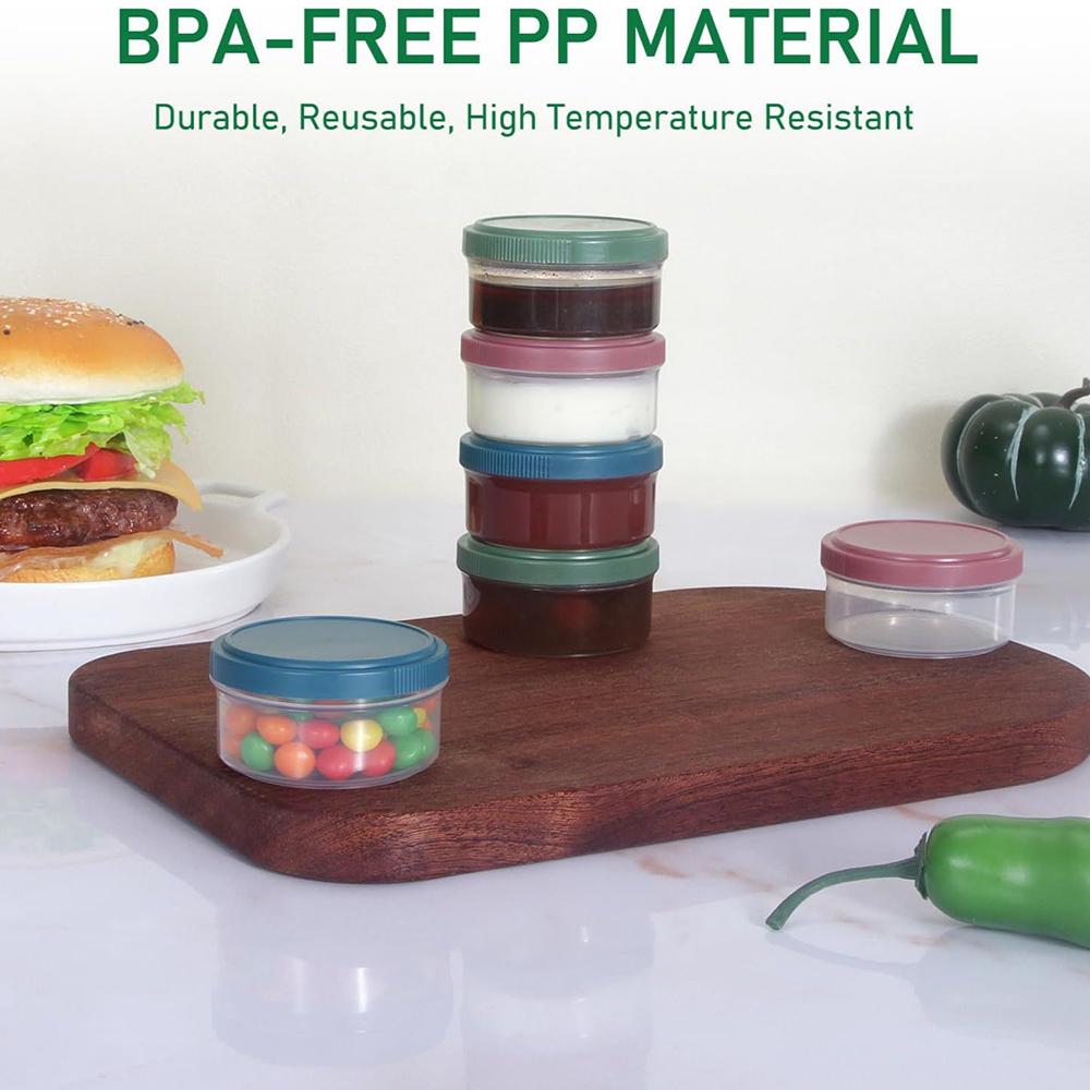 6pcs Salad Dressing Container with Leakproof Lids For Picnics and Travel