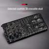 Honor X20/X20SE Cowhide Crocodile Skull Case: Genuine Leather Half-cover for X10Max