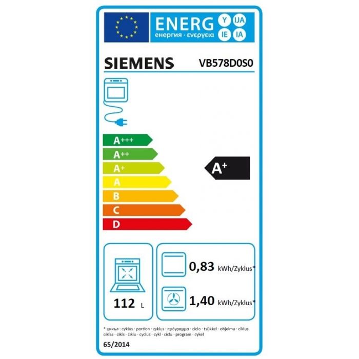 Four Intégrable - Siemens - iQ500 VB578D0S0 - 86 Cm - Auto-nettoyage - Classe A+