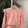 Children's Stylish Long-sleeved Versatile Printed Autumn-style Girls' Blouse with New Sleeves and Floral Print