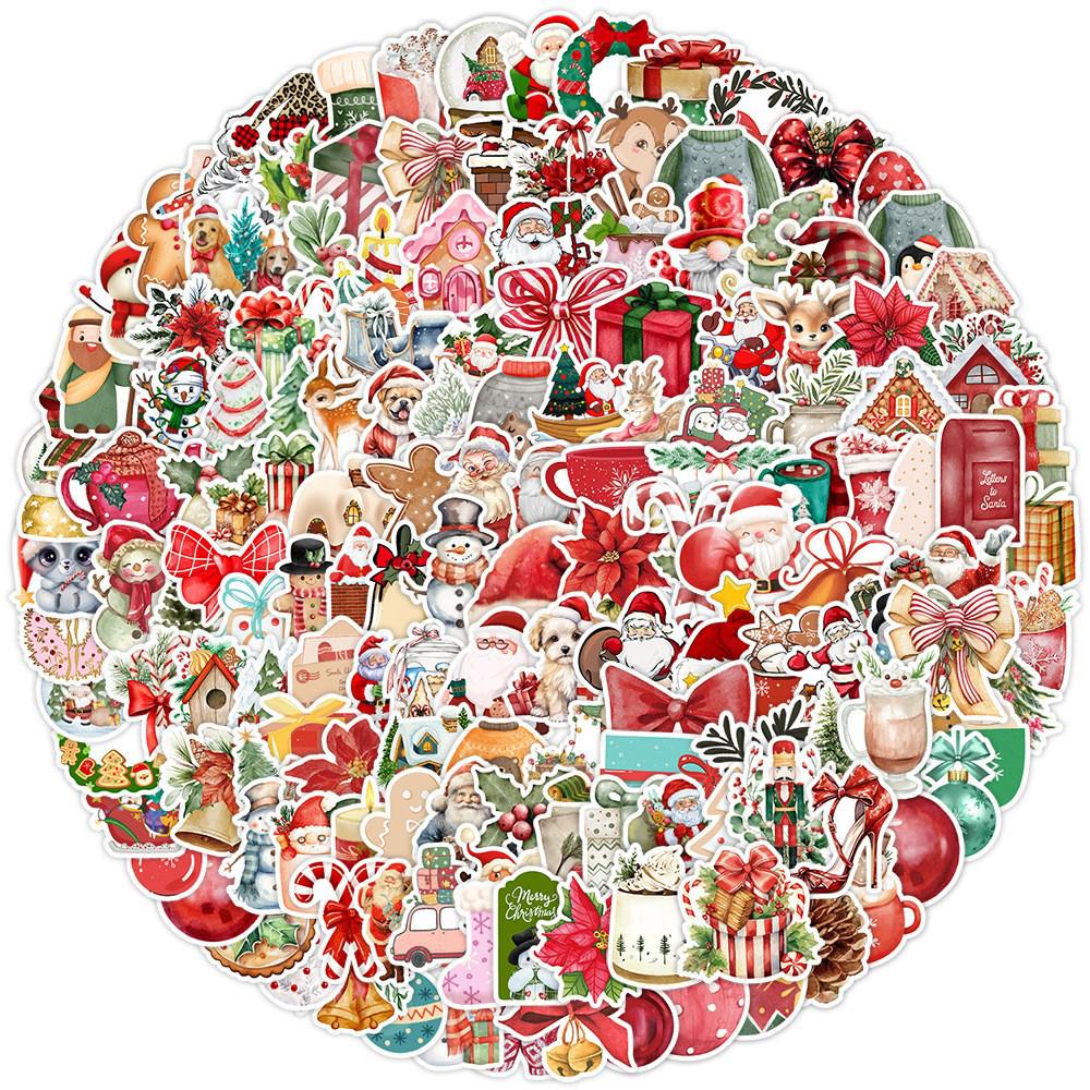 Christmas Graffiti Stickers - 50/100/200 Waterproof Decorative Stickers for Cups & Computers