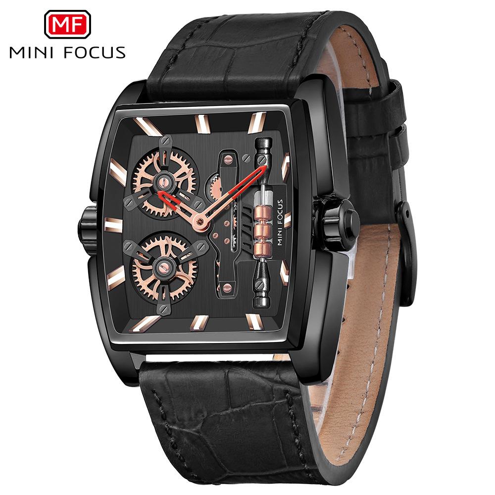 Watch Barrel Type Case Electromechanical Bicycle Men's Watch Genuine Leather Strap Men's Watch