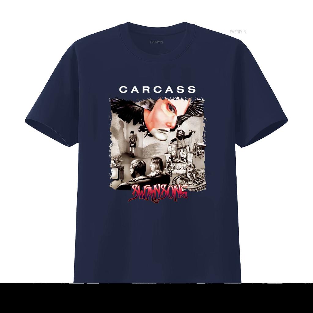Carcass Swansong Music Cotton T Shirt Featuring Bill Steer Daniel Wilding Artwork Vintage Washed Fashion Soft Stretched