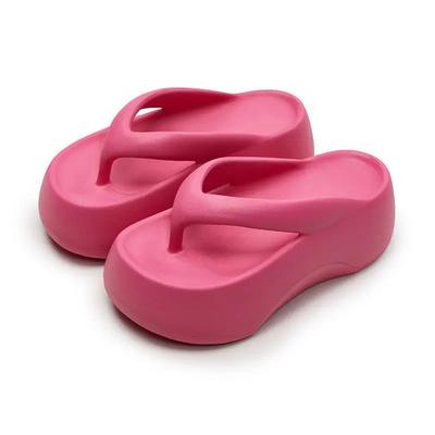 Fashion 7cm Thick Soles Raised Height Touching Character Slippers For Women To Wear Outdoors 2025 Summer Indoor Home Beach Slippers