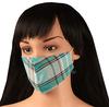 Touchstone Checked Cotton Face Masks Small Size Reusable Washable Handcrafted Double Layer for Women, Men. (Pack of 3). Blue Green Pink