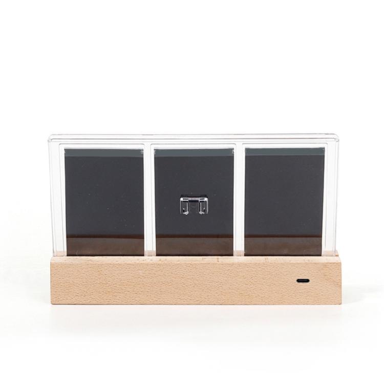Rechargeable Glowing Acrylic Frame for 3Inch Snapshots, Triples Window, Photo Frame Stylish Desk Photo Display Stand